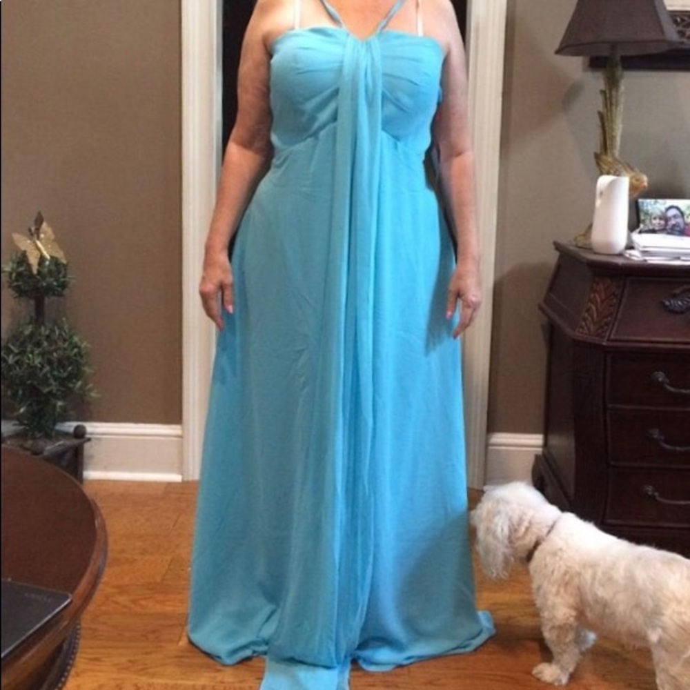Blue Chiffon Prom/Formal/Bridesmaid Long Dress